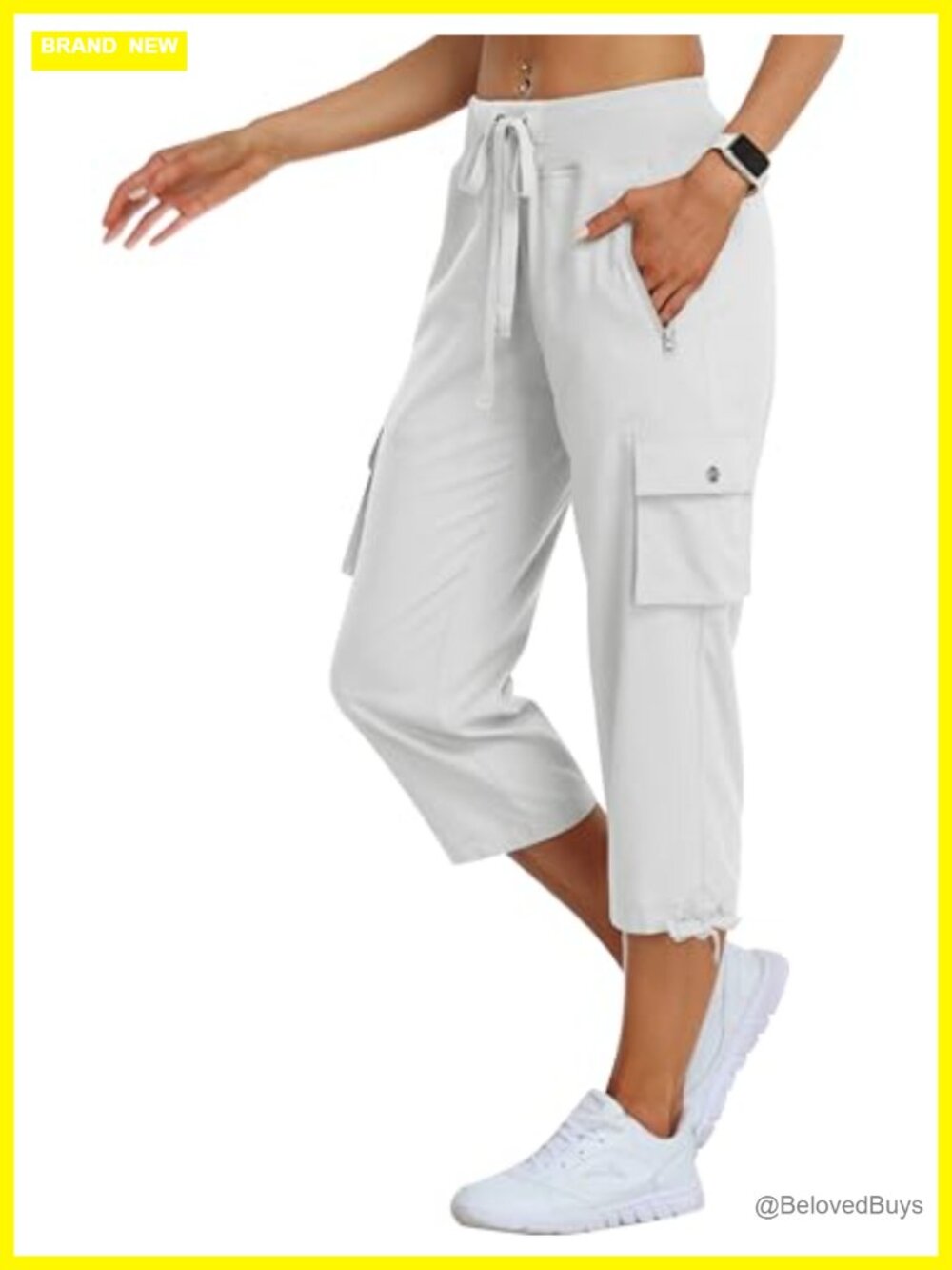 Women's Cargo Capris Hiking Pants Lightweight Quick Dry Outdoor Athletic Travel